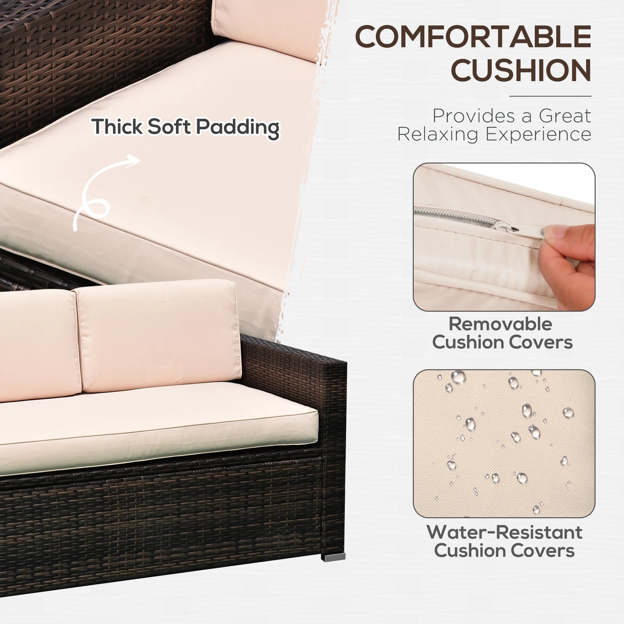 Beige 4-Piece Rattan Furniture Set O361541