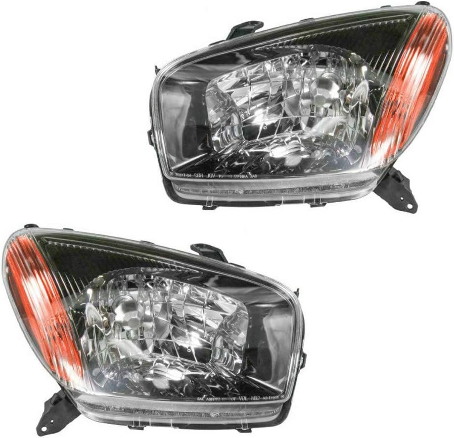 Black Bezel Headlight Assembly Pair for Toyota RAV4 J45425