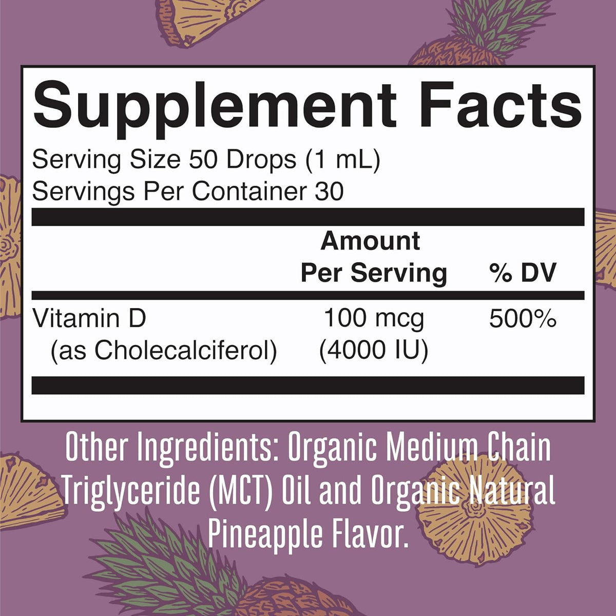 Vitamin D3 Organic Liquid Drops 30 mL V133
