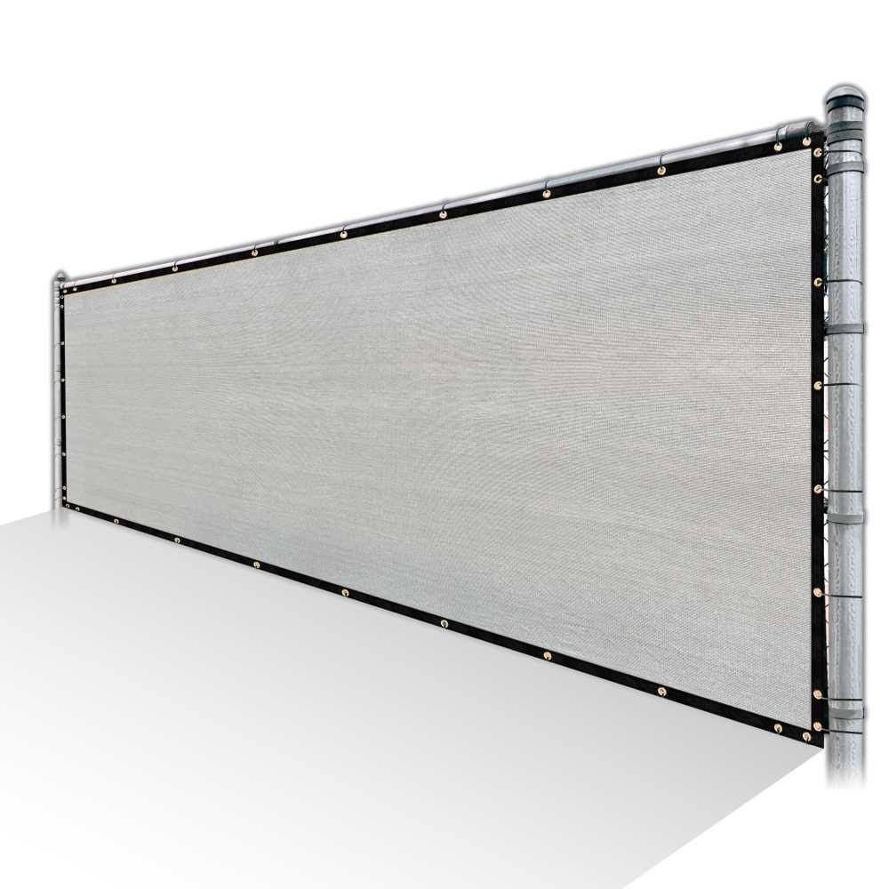 Grey Privacy Fence Screen HDPE Mesh Windscreen with Reinforced Grommets S566