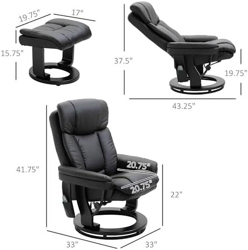 Brown PU Leather Massage Recliner Chair with Ottoman Z655936
