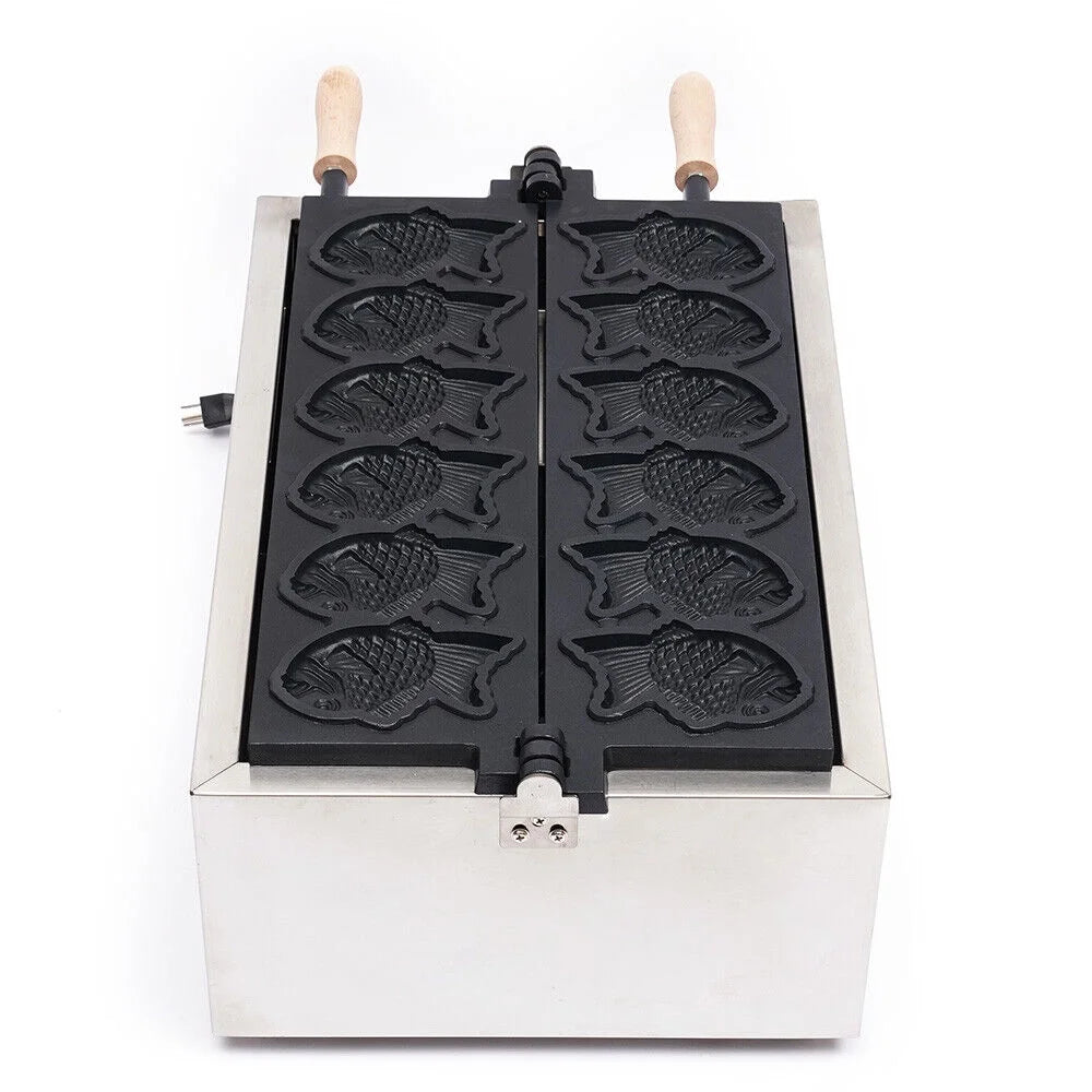 6Pcs Non-stick Stainless Steel Fish Waffle Maker K629303