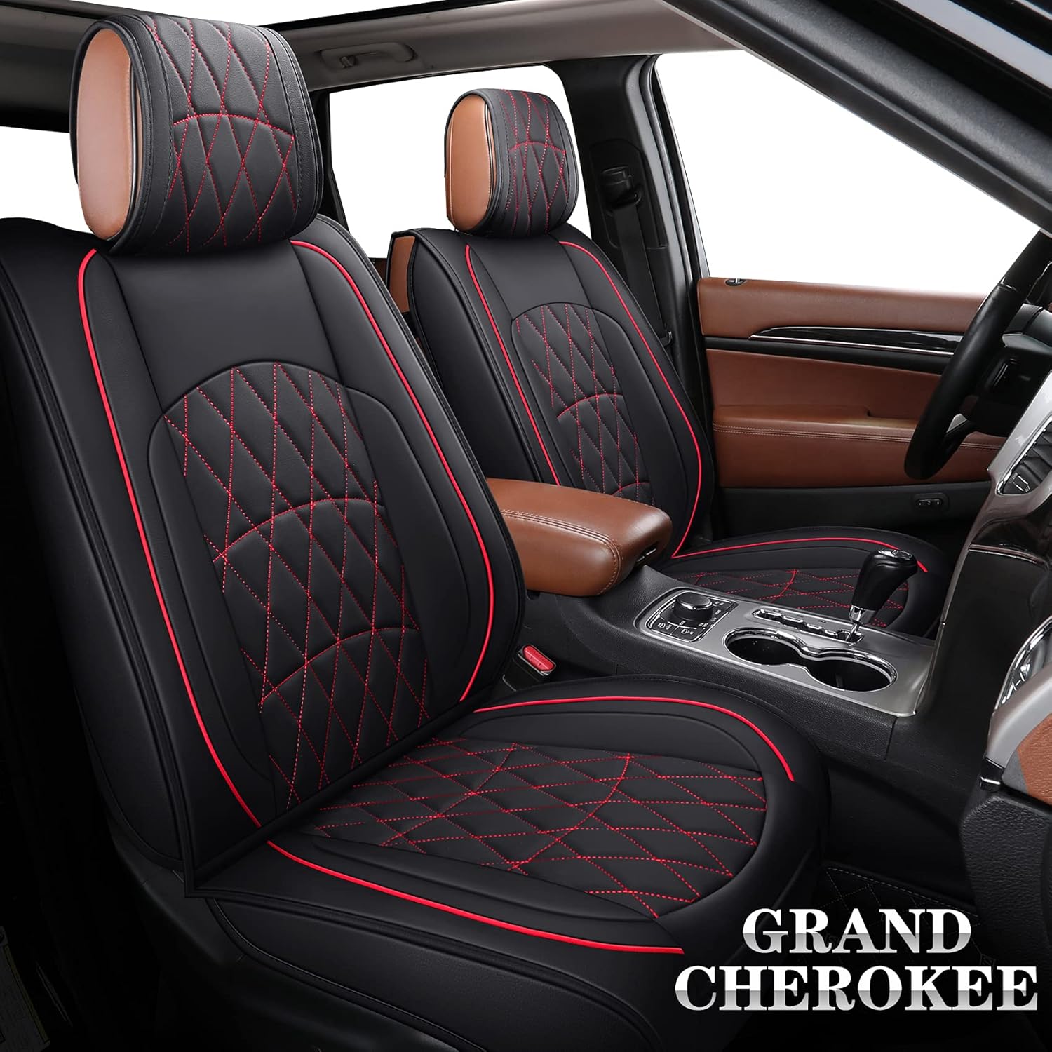 Black Leather Front Seat Covers 2 PCS O555