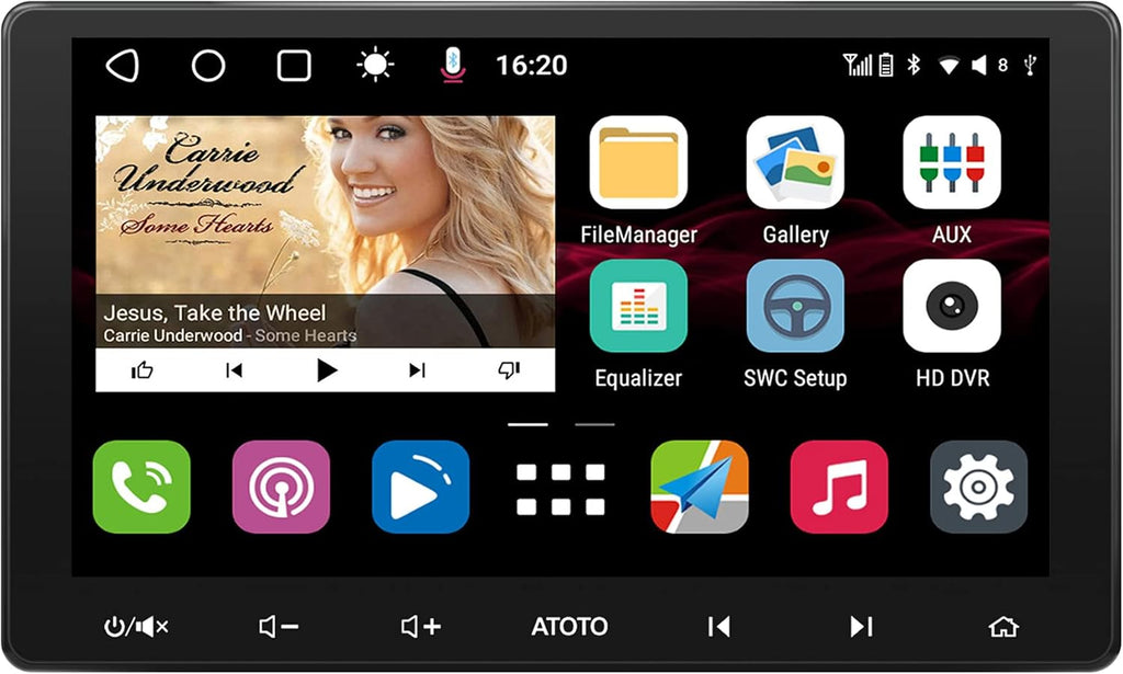 7 Inch Double Din Car Stereo with Wireless CarPlay and Android Auto P775142