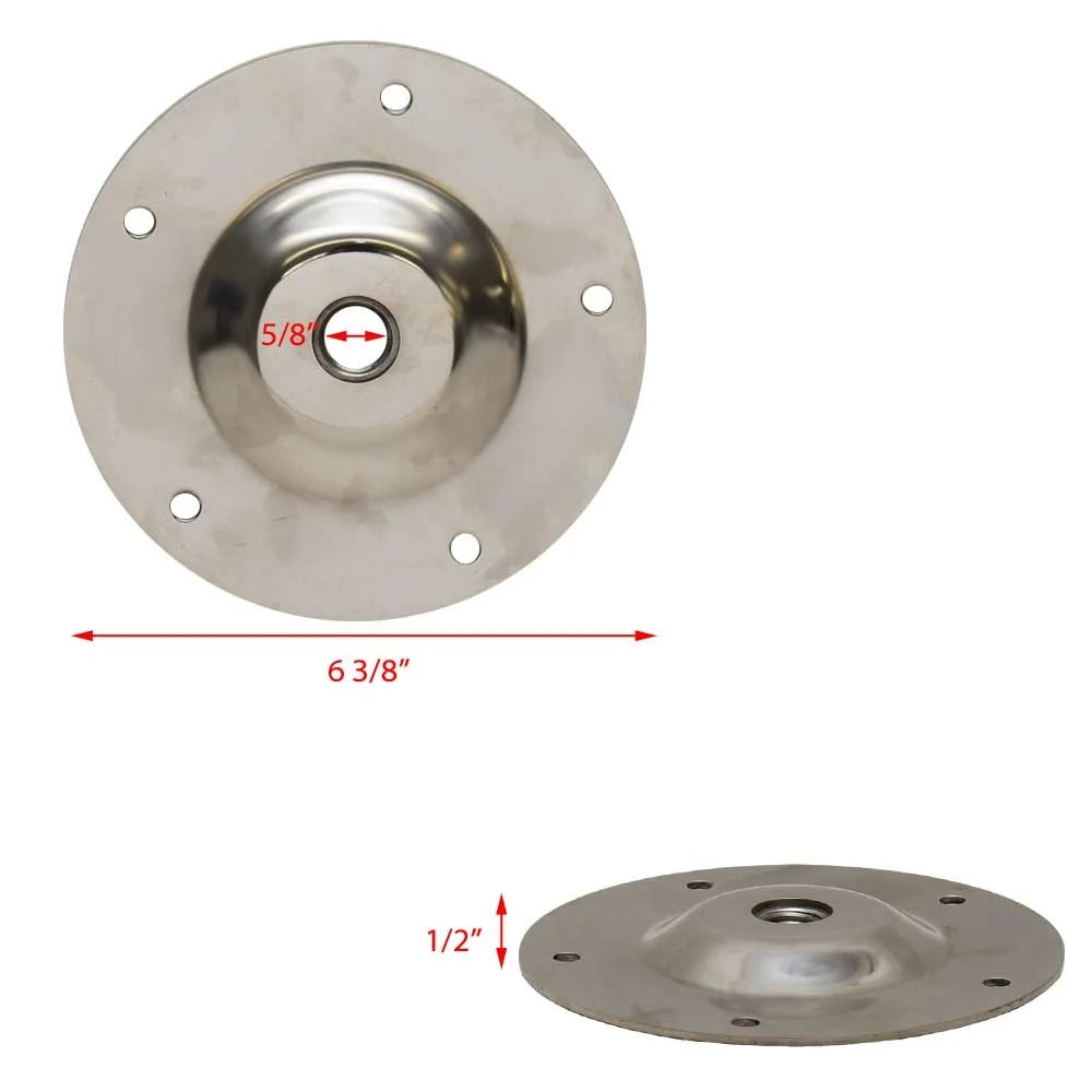 6 3/8 Inch Polished Stainless Steel Boat Ski Pylon Base E791867