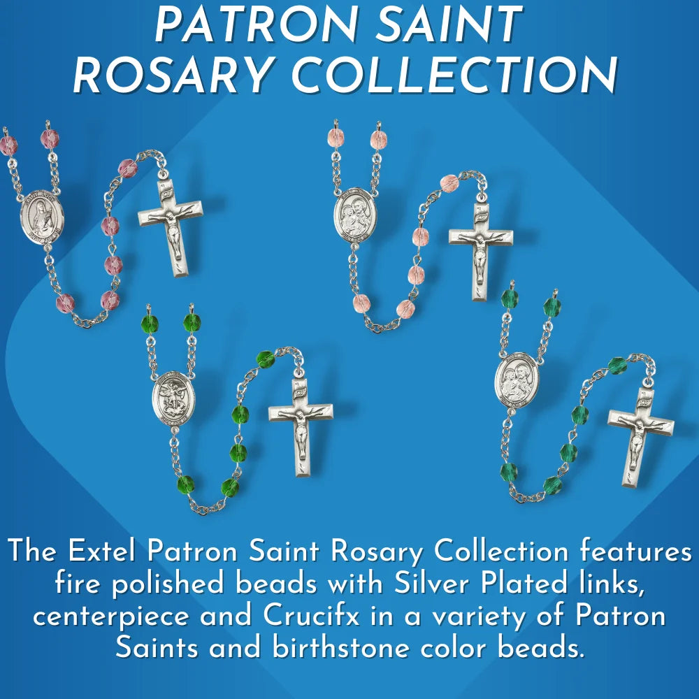 Crystal Silver Plate Catholic Rosary Beads V3752