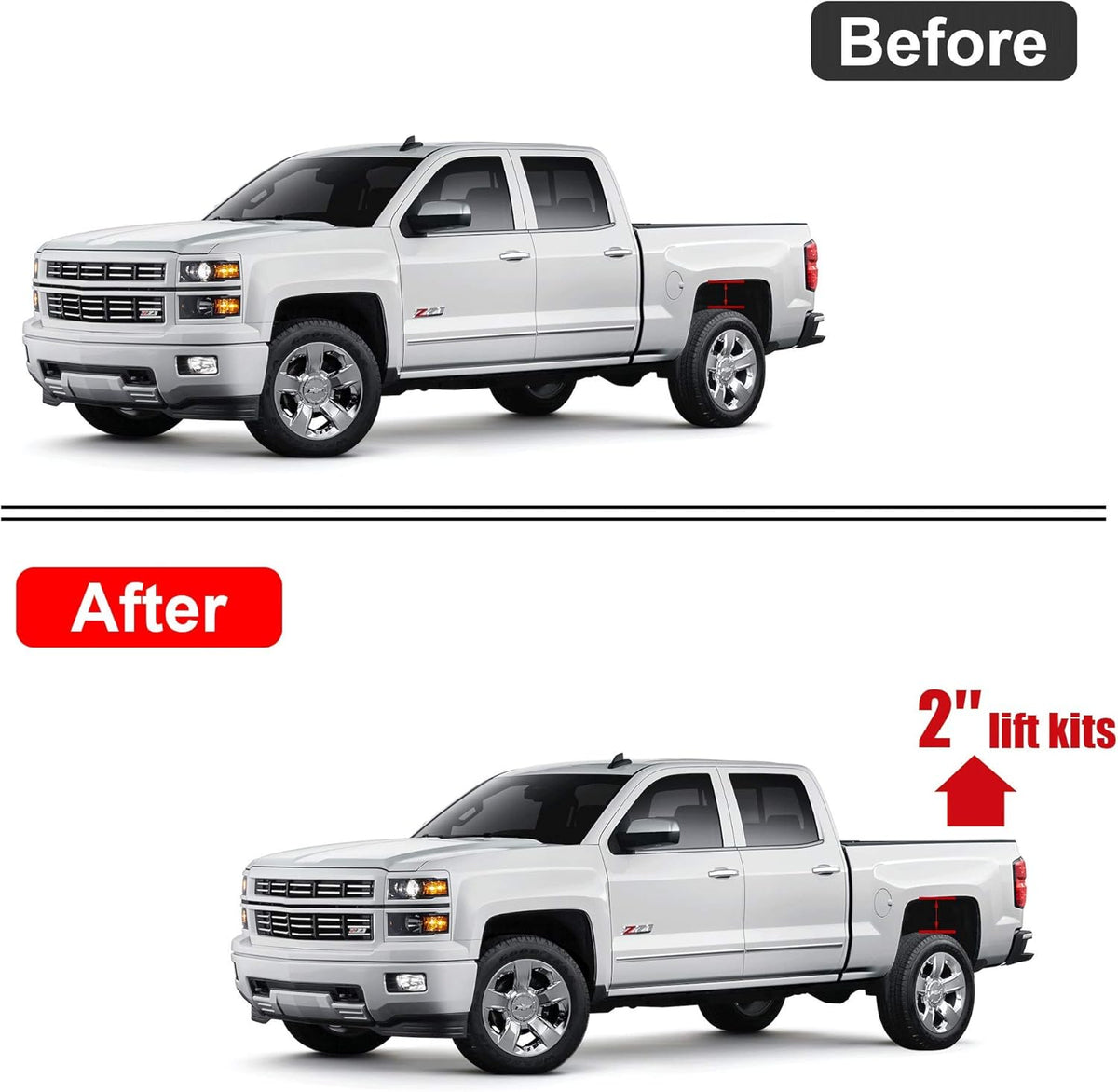 2 inch Rear Leveling Lift Block Kit for Tacoma/Tundra, Pack of 2 A736