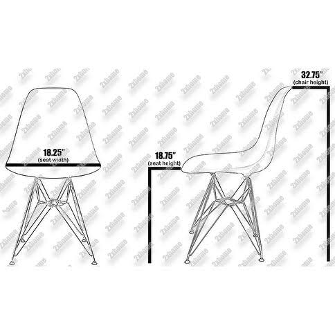 Red Plastic Eiffel Dining Chair with Wood Wire Legs X45321