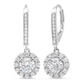 18K White Gold Diamond Drop Dangle Earrings D468032