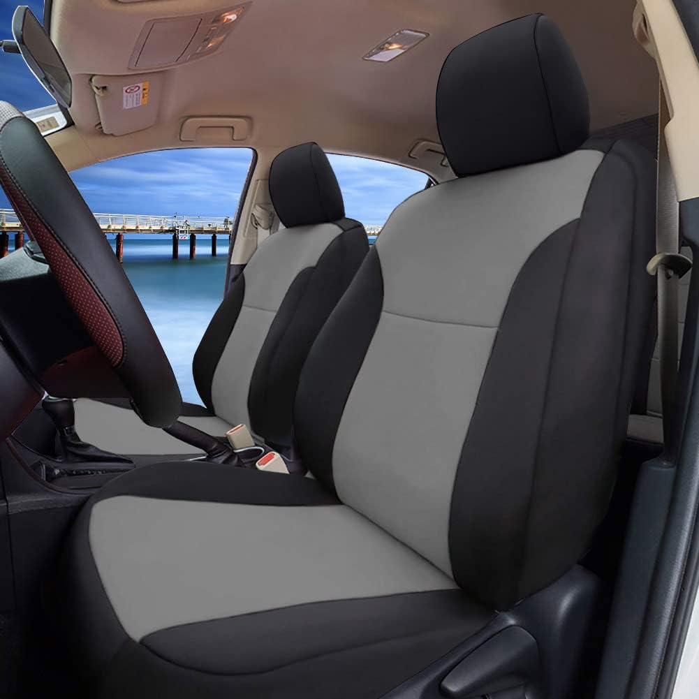 Gray & Black Neoprene Front Seat Covers V8872