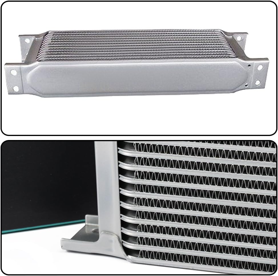 30 ROW Universal Engine Aluminum Oil Cooler Kit with 7" Electric Cooling Fan and Oil Filter Adapter Kit G31414