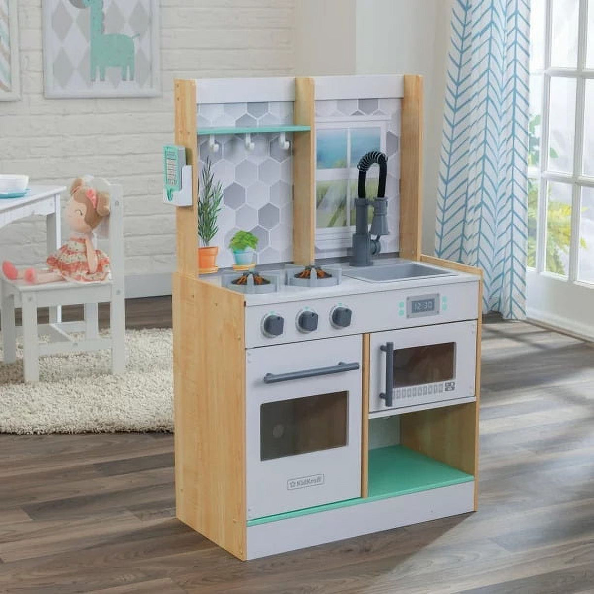 Natural Wooden Play Kitchen with 1 Piece Accessory Play Set R259500