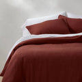 Dark Clay Heavyweight Linen Blend Duvet Cover & Sham Set D17945