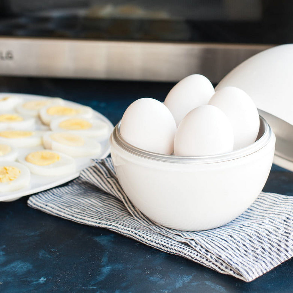 White Microwave Safe Egg Boiler C92483