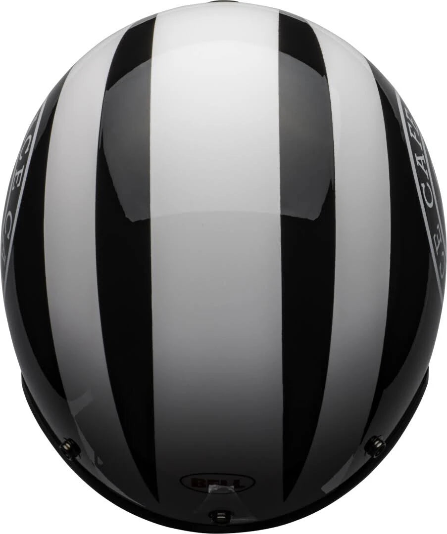 Gloss Black-White Motorcycle Helmet G22290