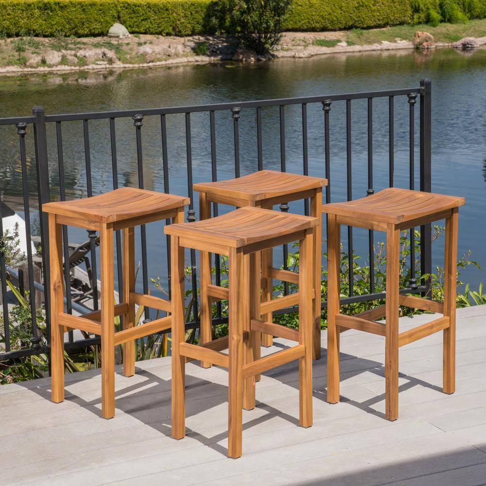 Natural Acacia Wood Barstools (Set of 4) D976574