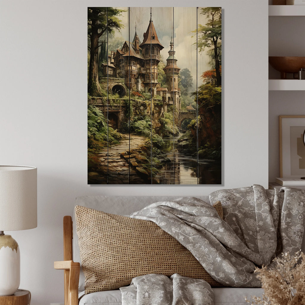 Rustic Wall Art Print on Natural Pine Wood Y84957
