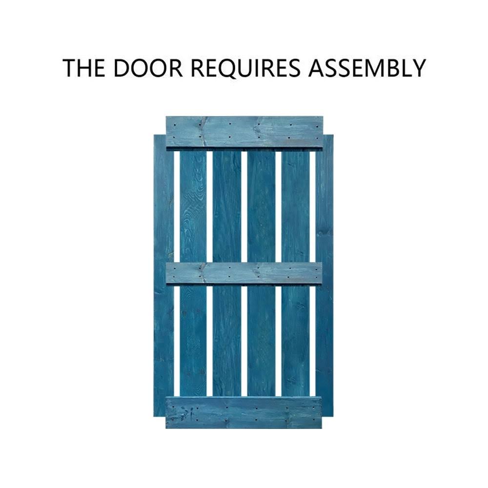 Stained Solid Wood Interior Sliding Barn Door - Ocean Blue - 36 x 84 C493107