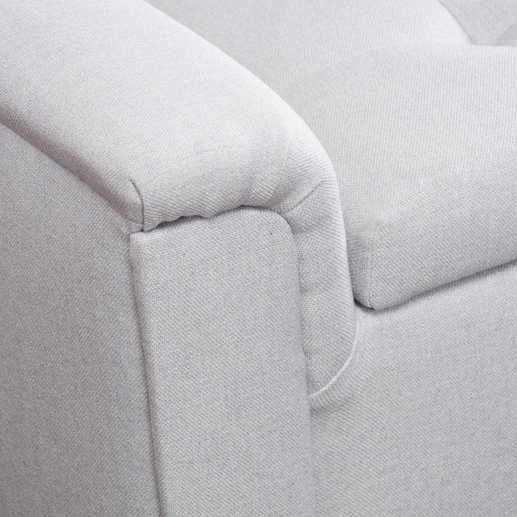 Tufted Fabric Armed Storage Ottoman Bench V785