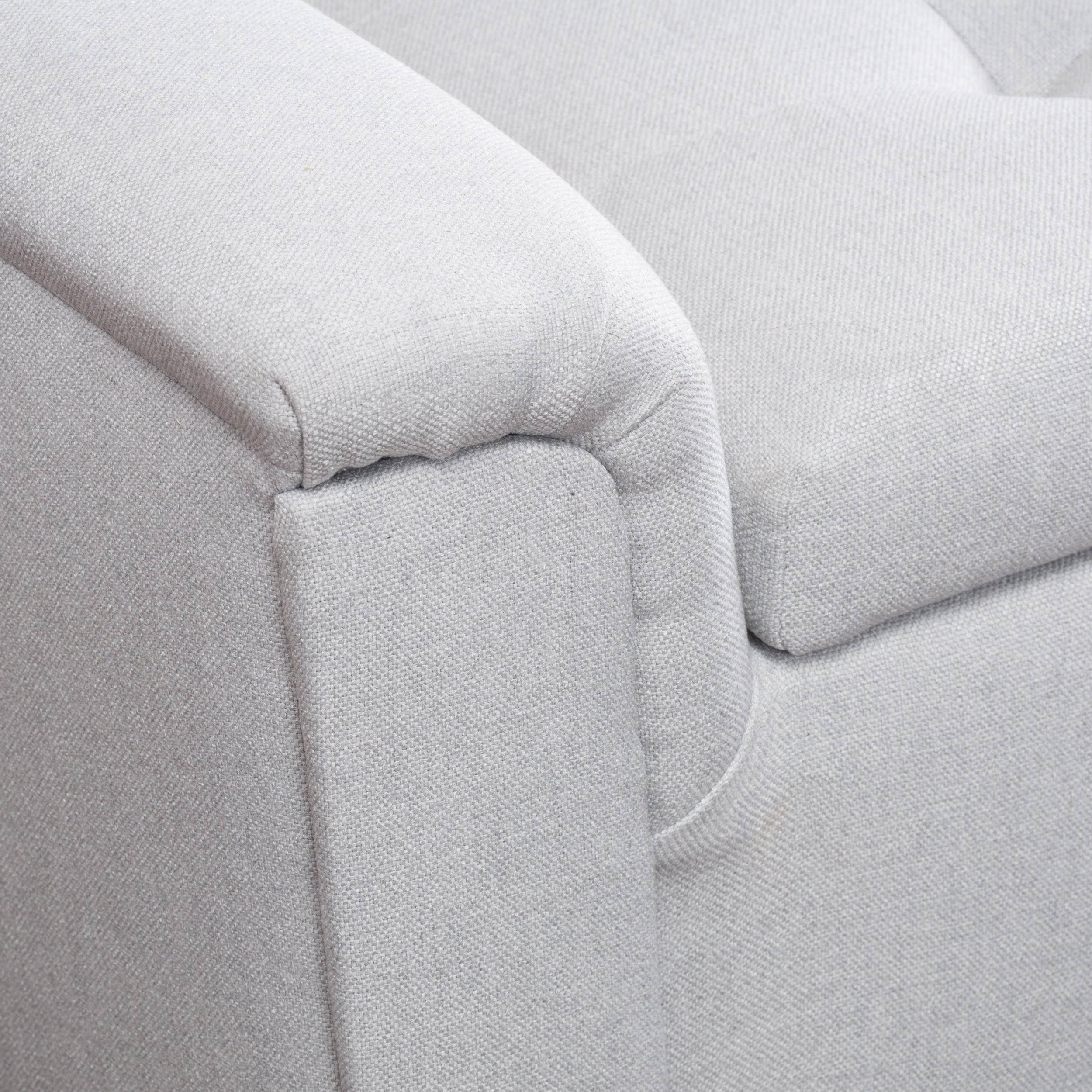 Tufted Fabric Armed Storage Ottoman Bench V785