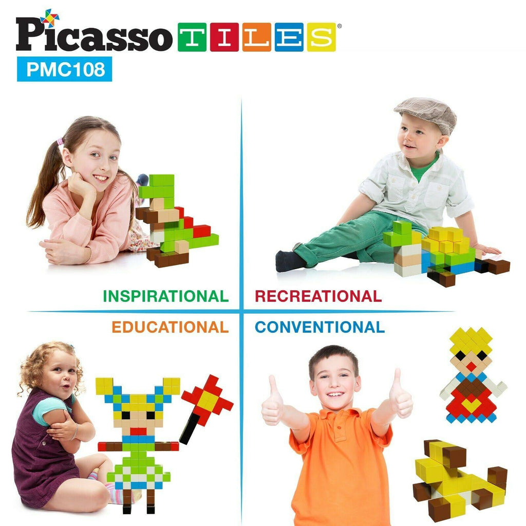 108 Piece Magnetic Building Cubes Toy Set Y80059