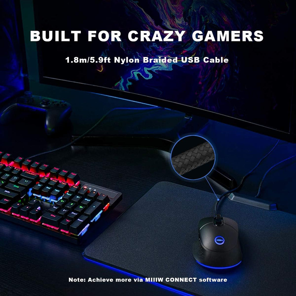 Wired Gaming Mouse with High Precision Optical Sensor, 7200DPI, 8 Programmable Buttons P839