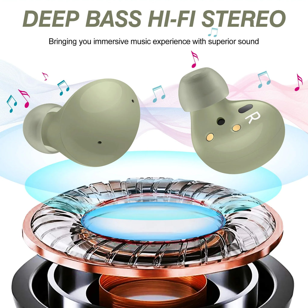 Truly Wireless Bluetooth Headphones with Noise Isolation, Dual Microphone - Green T9983