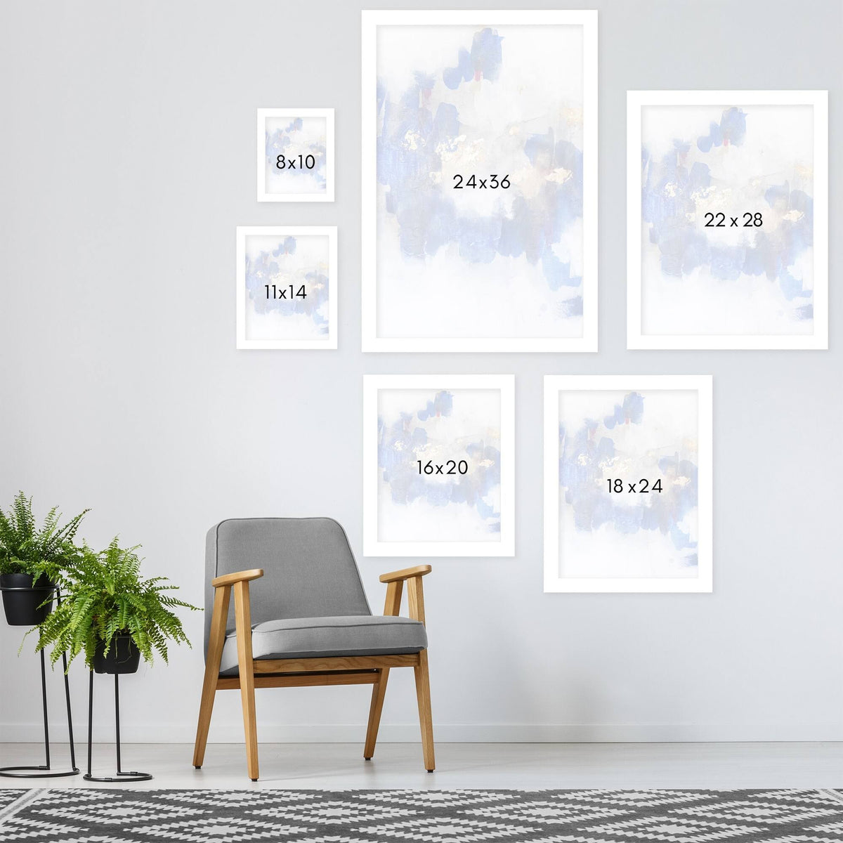 2 Piece White Framed Print Set O17722
