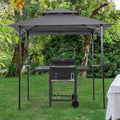 Grey Outdoor Grill Gazebo with Steel Frame G9047