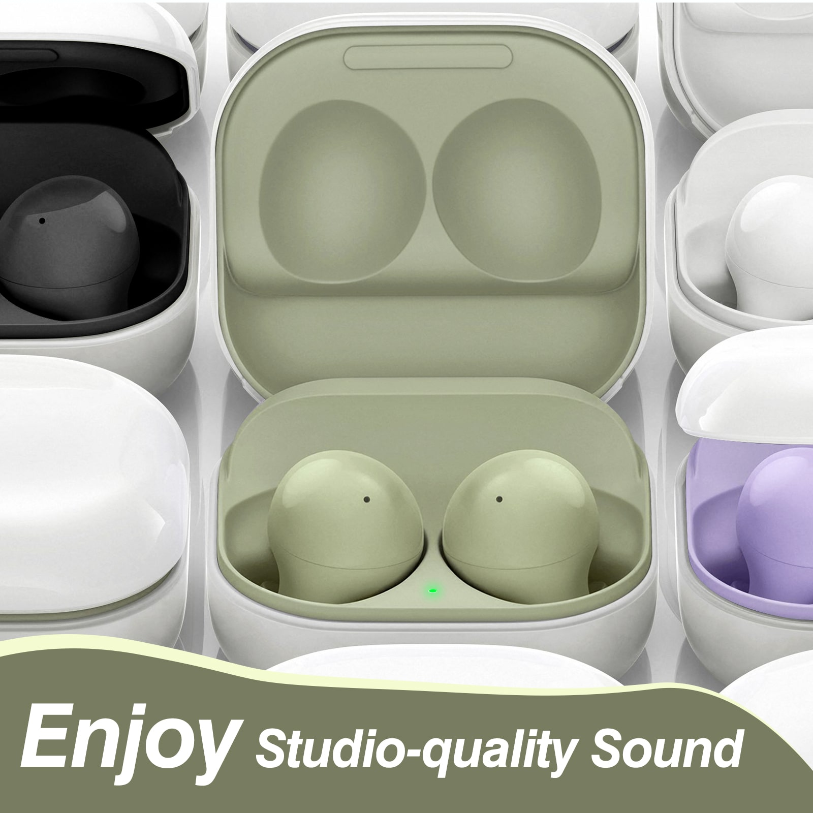 Truly Wireless Bluetooth Headphones with Noise Isolation, Dual Microphone - Green T9983