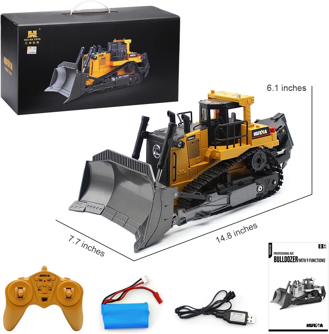 1/16 Scale 9 Channel RC Bulldozer Toy B41414