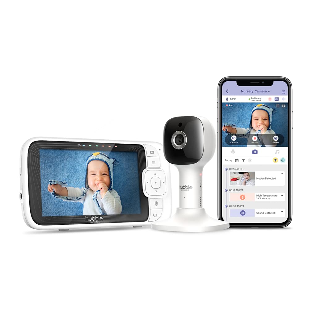 White 2-Cameras Smart Baby Monitor with Camera and Audio H45615