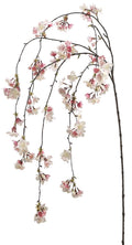 Pink Cream Silk Cherry Blossom Hanging Flower Spray (Case of 6) P36352