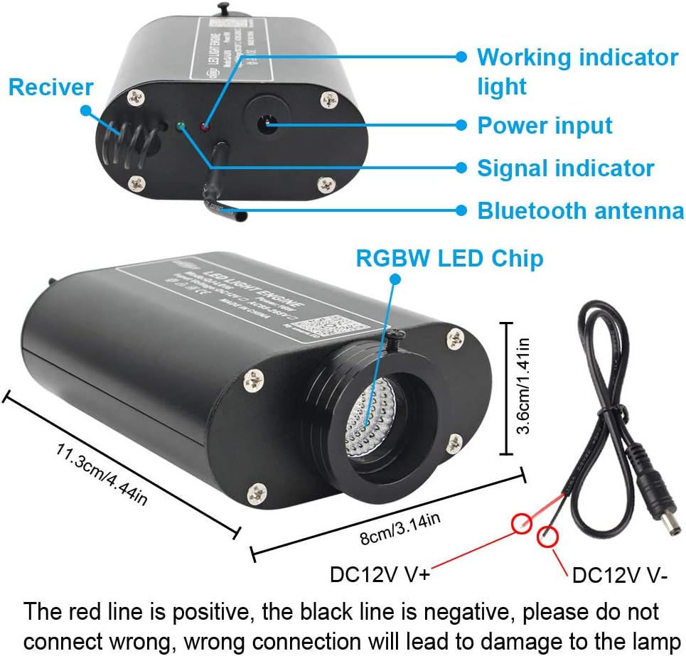 Bluetooth Fiber Optic Light Engine with Remote Control Pack of 2 W924342