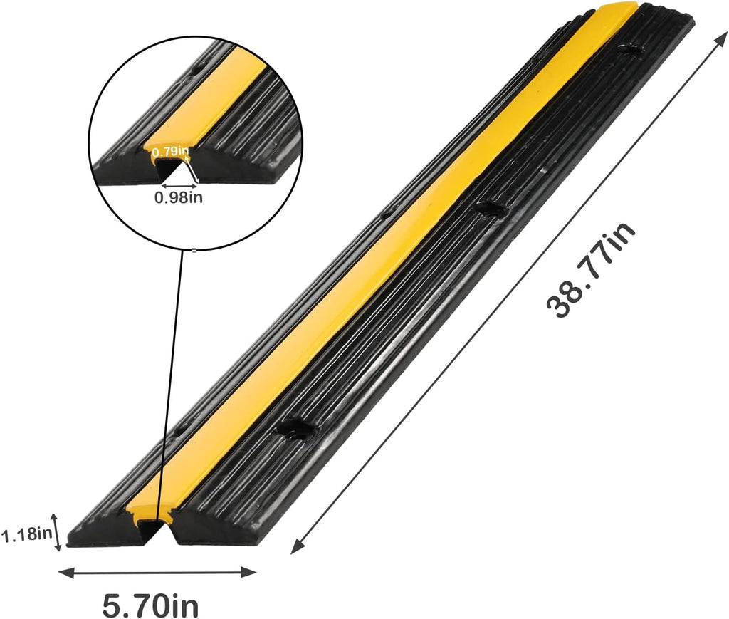 4 Pack Rubber Cable Protector Ramp Heavy Duty Speed Bumps X4502