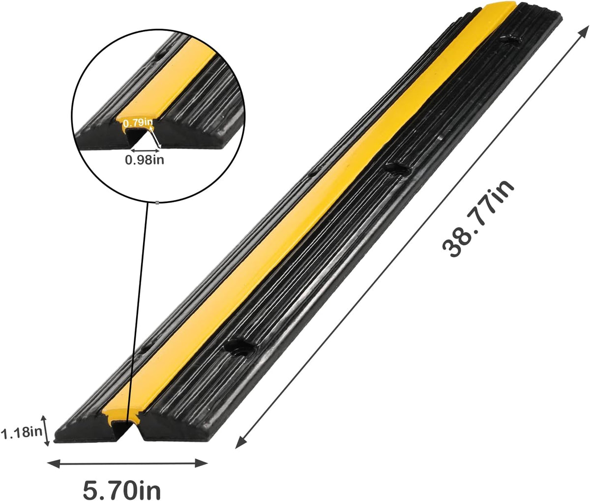 4 Pack Rubber Cable Protector Ramp Heavy Duty Speed Bumps X4502
