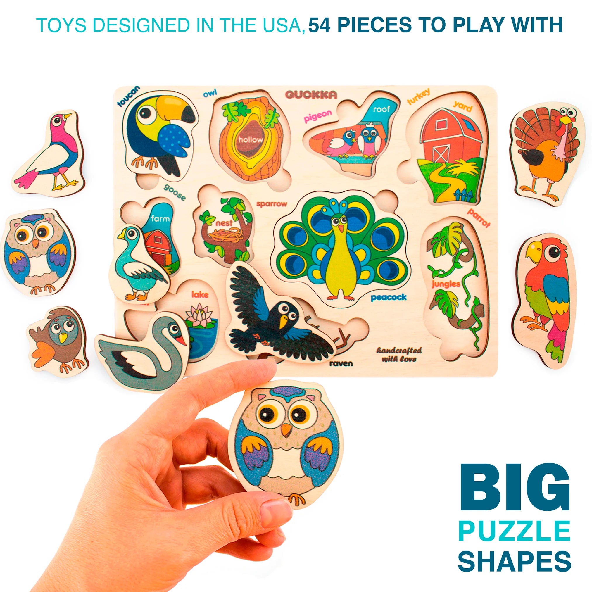 6 Pcs Wooden Puzzles for Toddlers K993315
