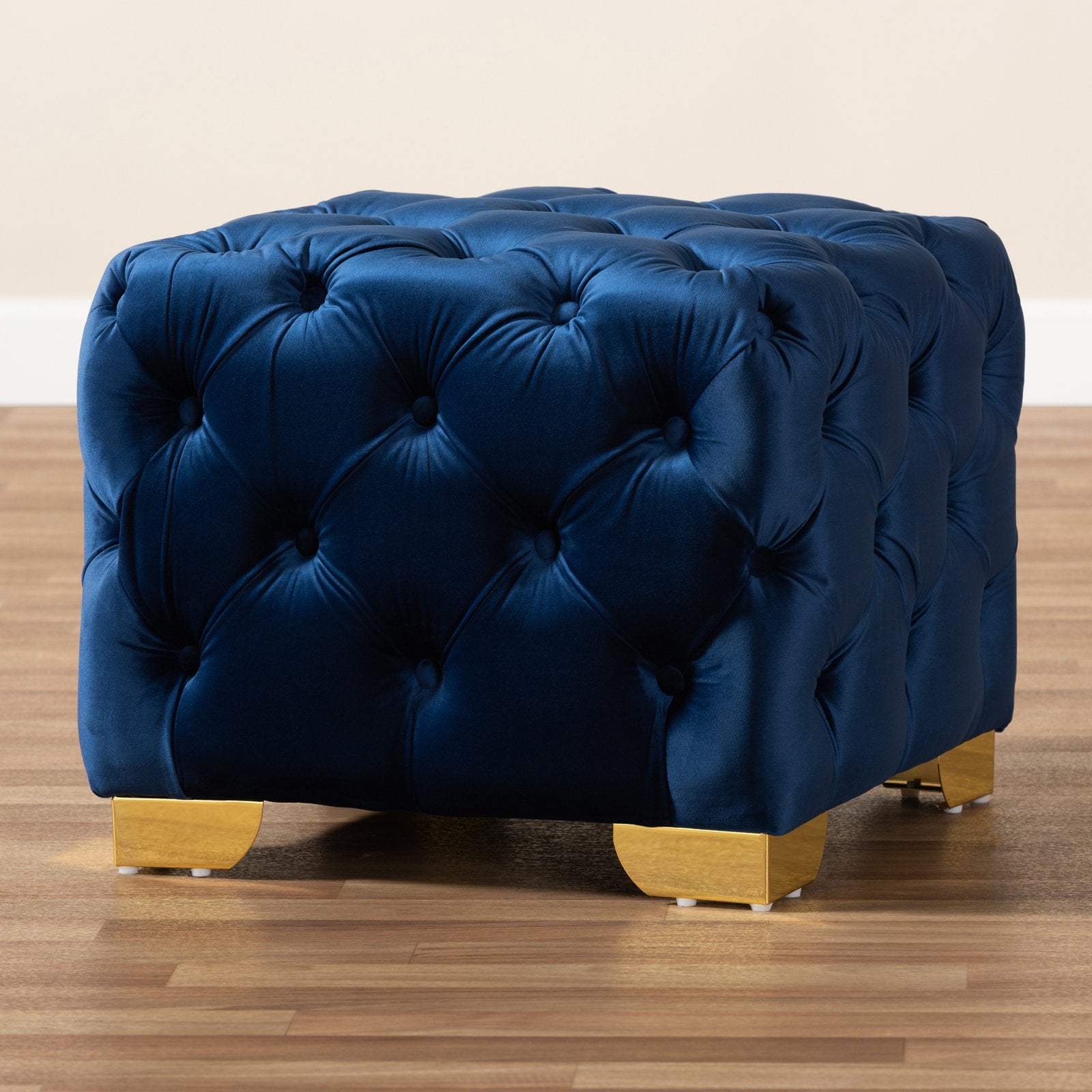 Royal Blue Velvet Ottoman F900