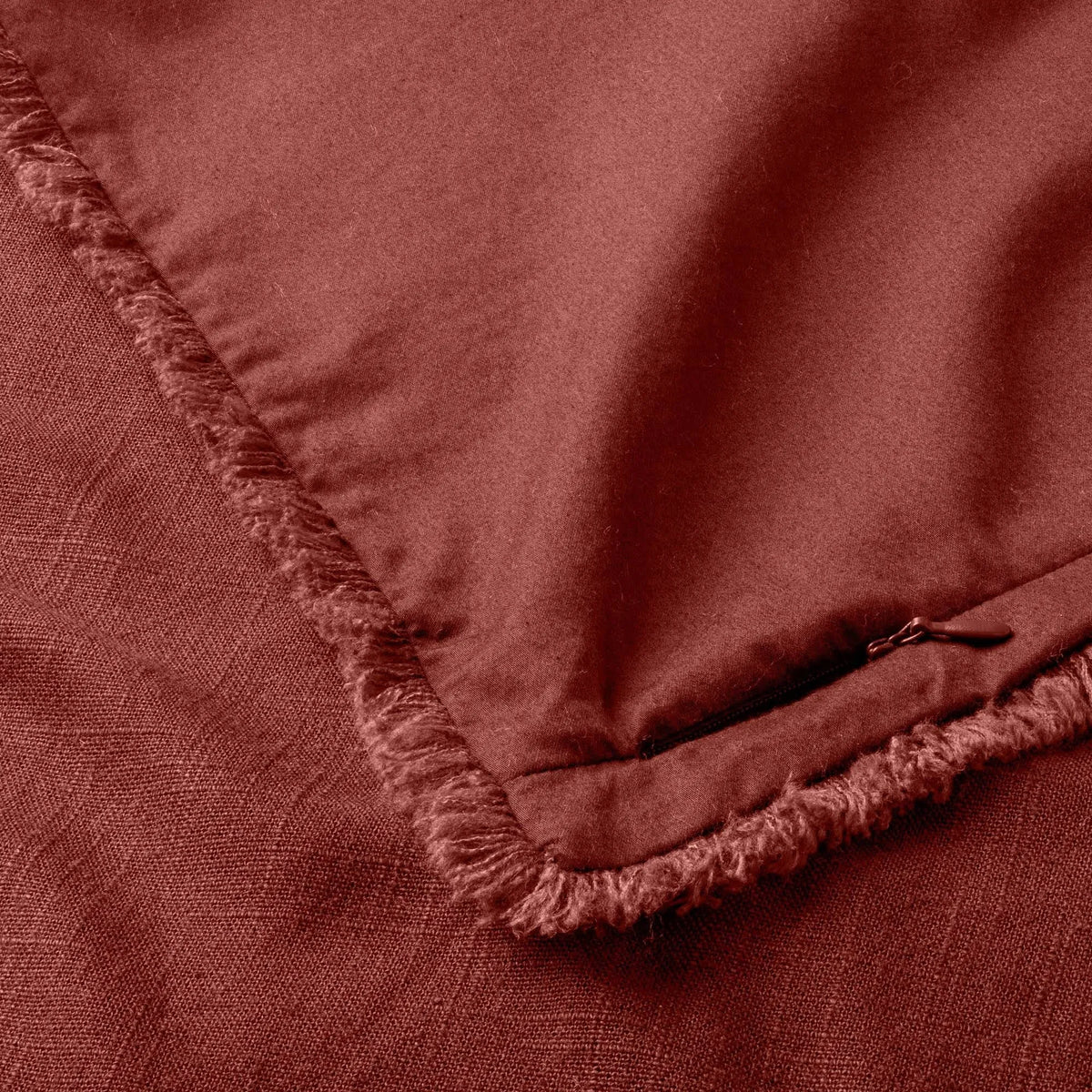 Dark Clay Heavyweight Linen Blend Duvet Cover & Sham Set D17945