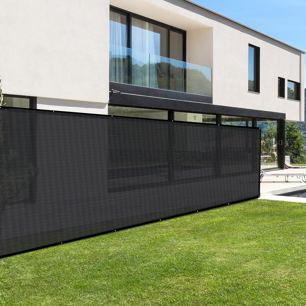 70% Heavy-Duty Mesh Tarp 8ftx16ft Black Shade Cloth Pack of 2 Q558348