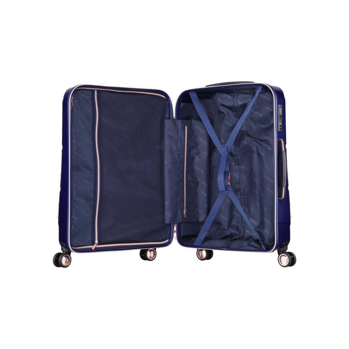 Navy Hard Shell 8 Wheels Trolley Case L842369