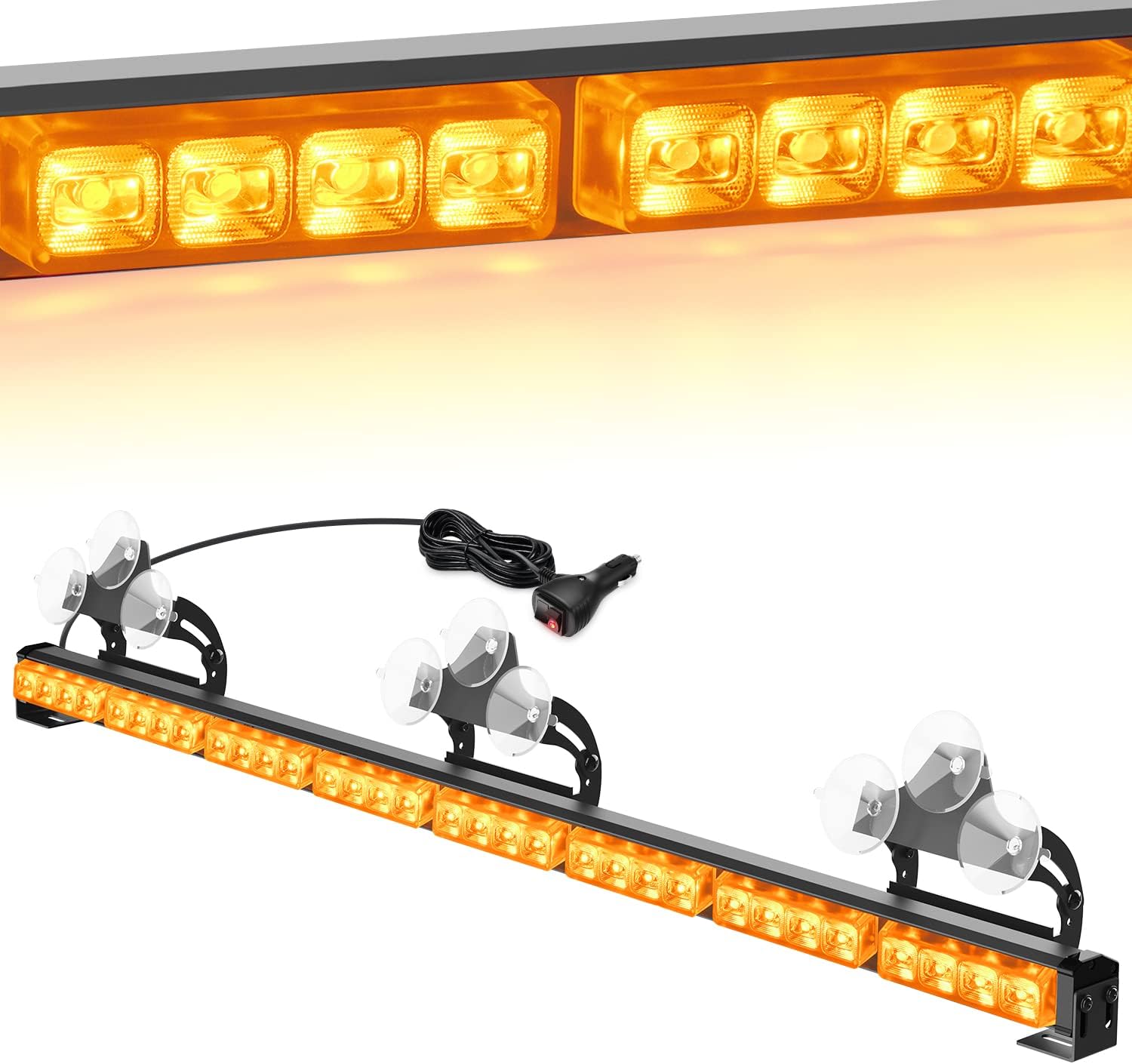 35Inch 32LED Traffic Advisor Strobe Light Bar with Cigar Lighter X361039