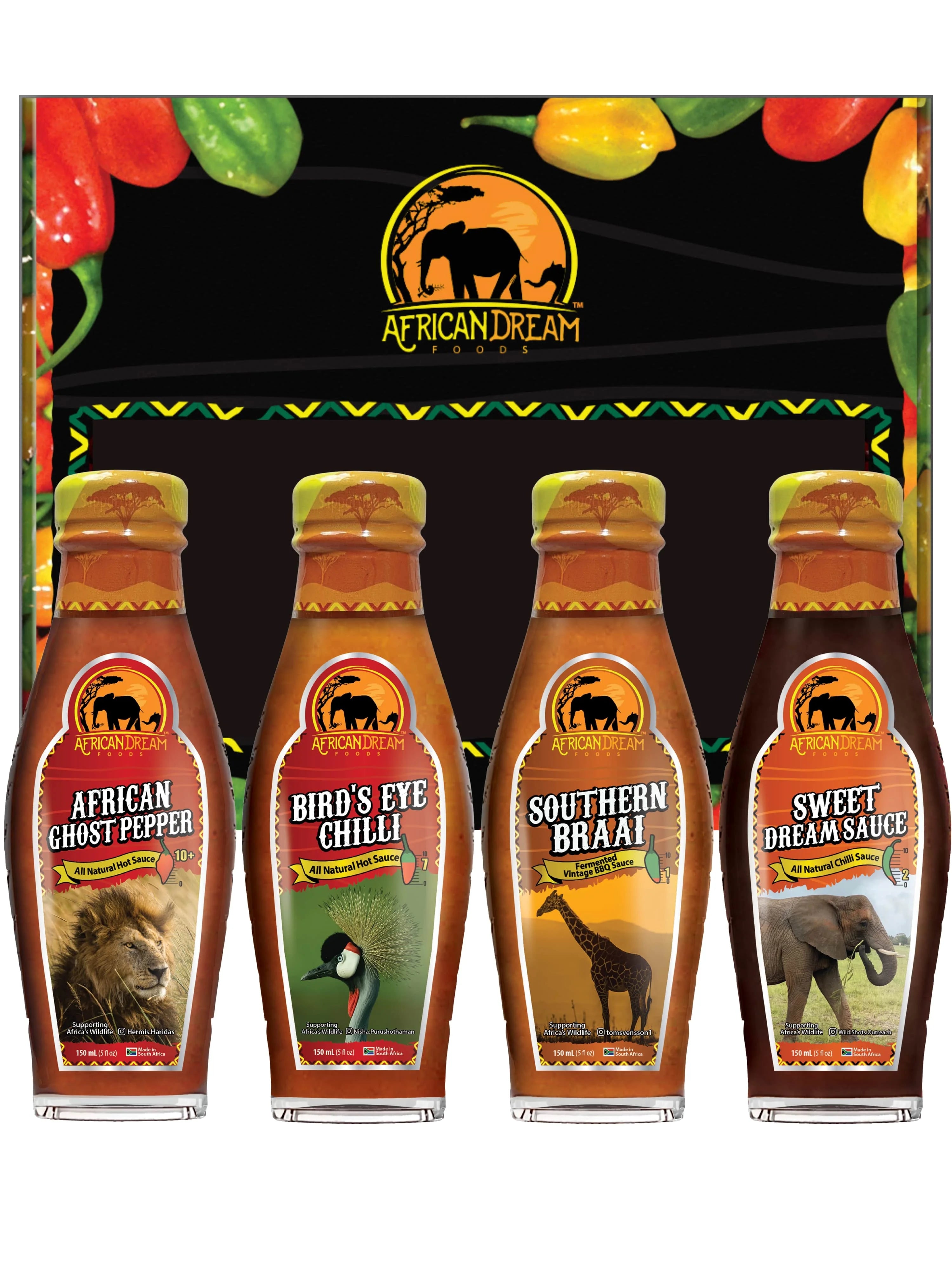 Mildest and Hottest Hot Sauce Gift Pack, 5fl oz Bottles, 4PK C65292