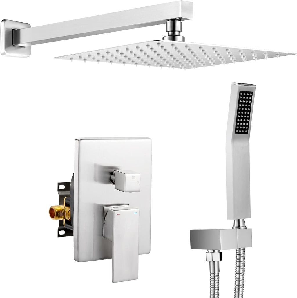 10 Inch Matte Black Rain Shower Head with Handheld Shower Faucets Sets A832230