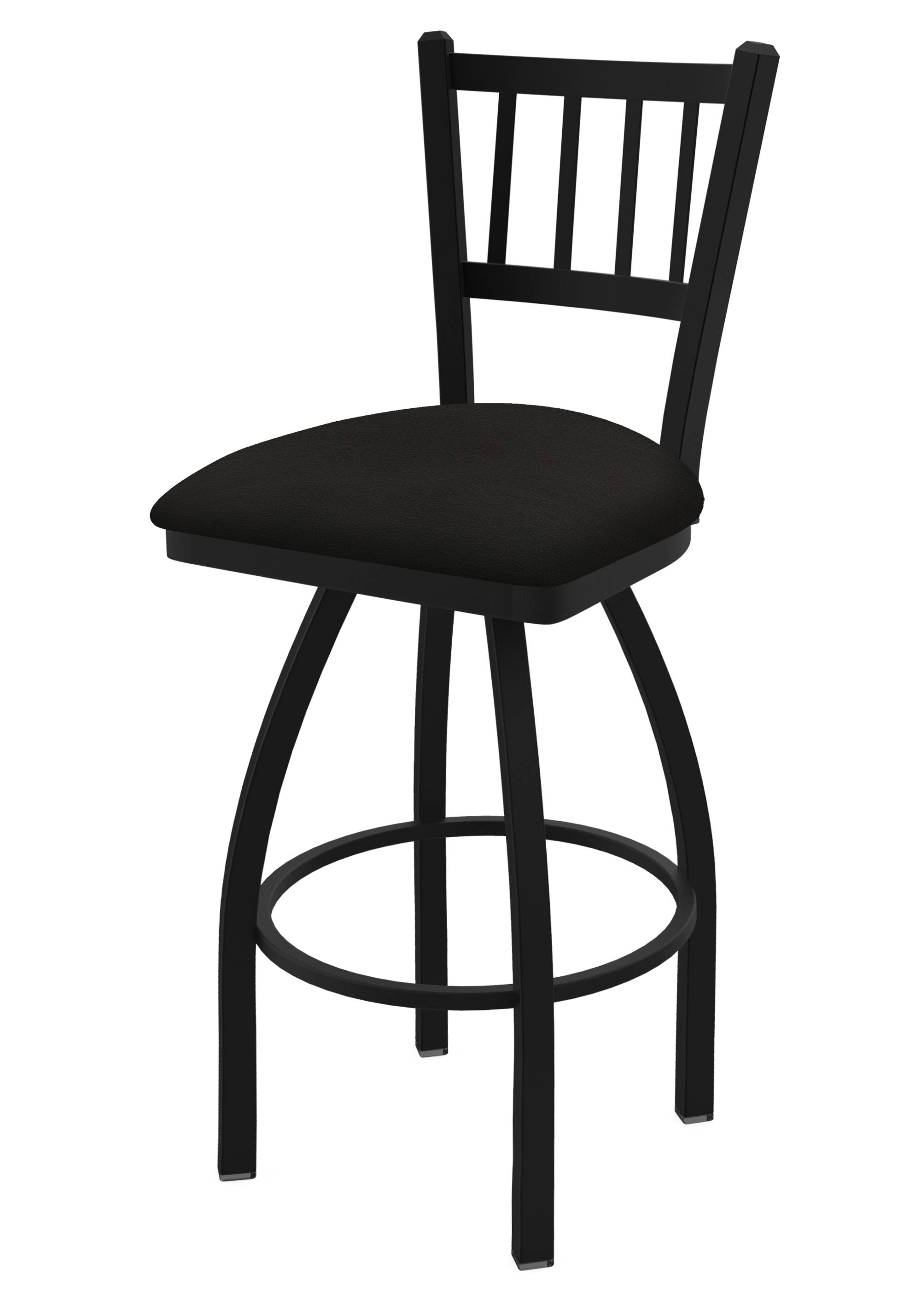 Black Wrinkle Finish Swivel Counter Stool with Canter Espresso Seat V846