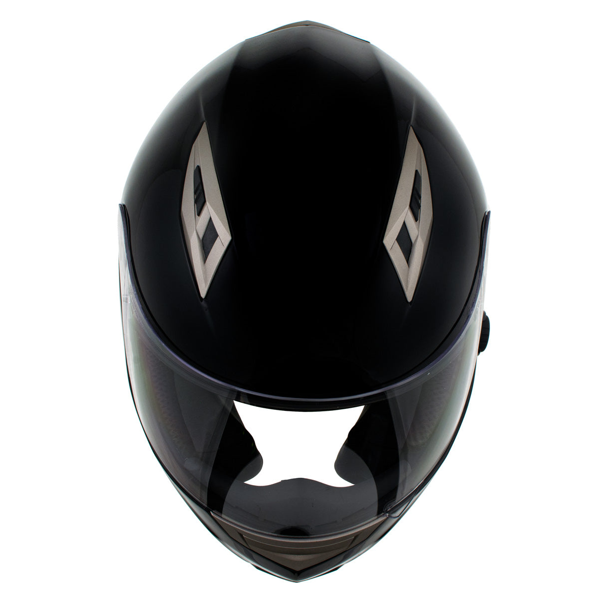 Gloss Black Full Face Motorcycle Helmet with Intercom S98986