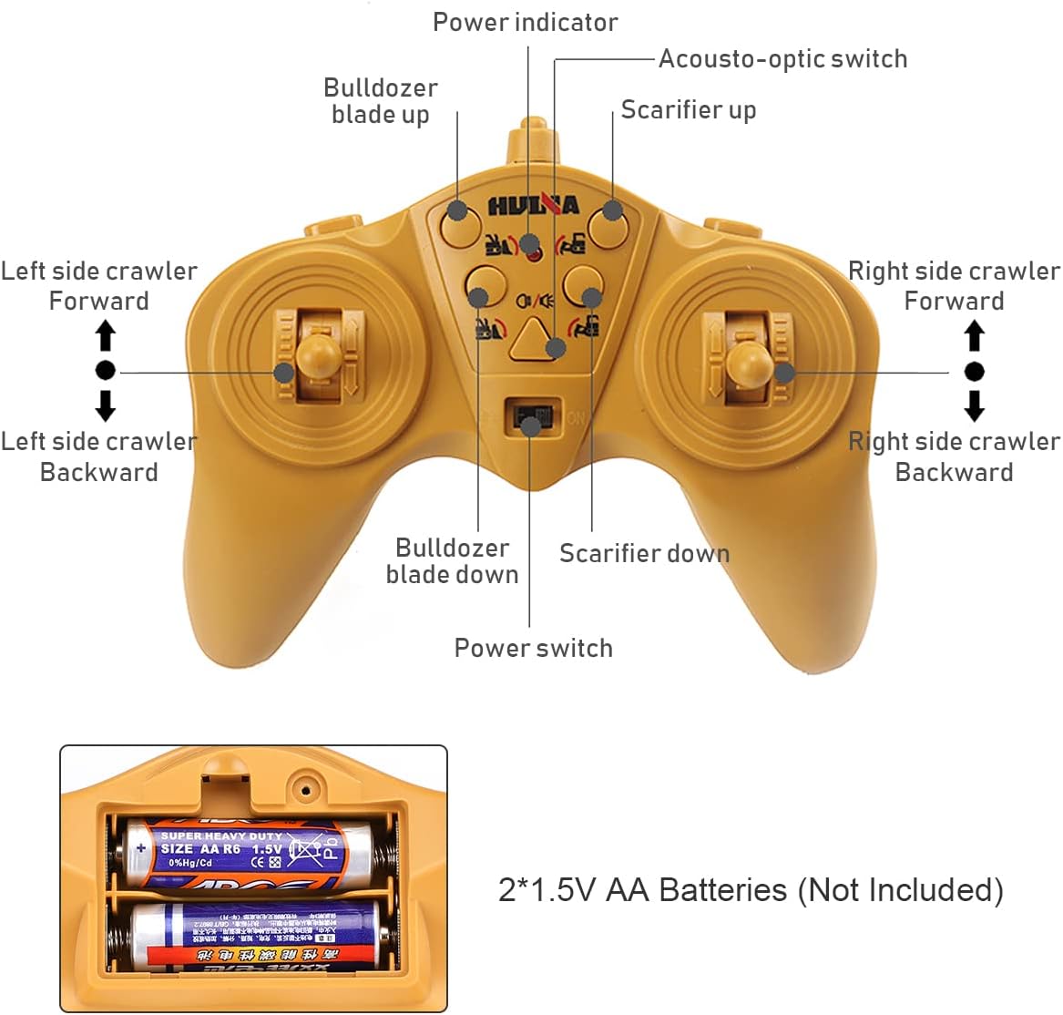 1/16 Scale 9 Channel RC Bulldozer Toy B41414