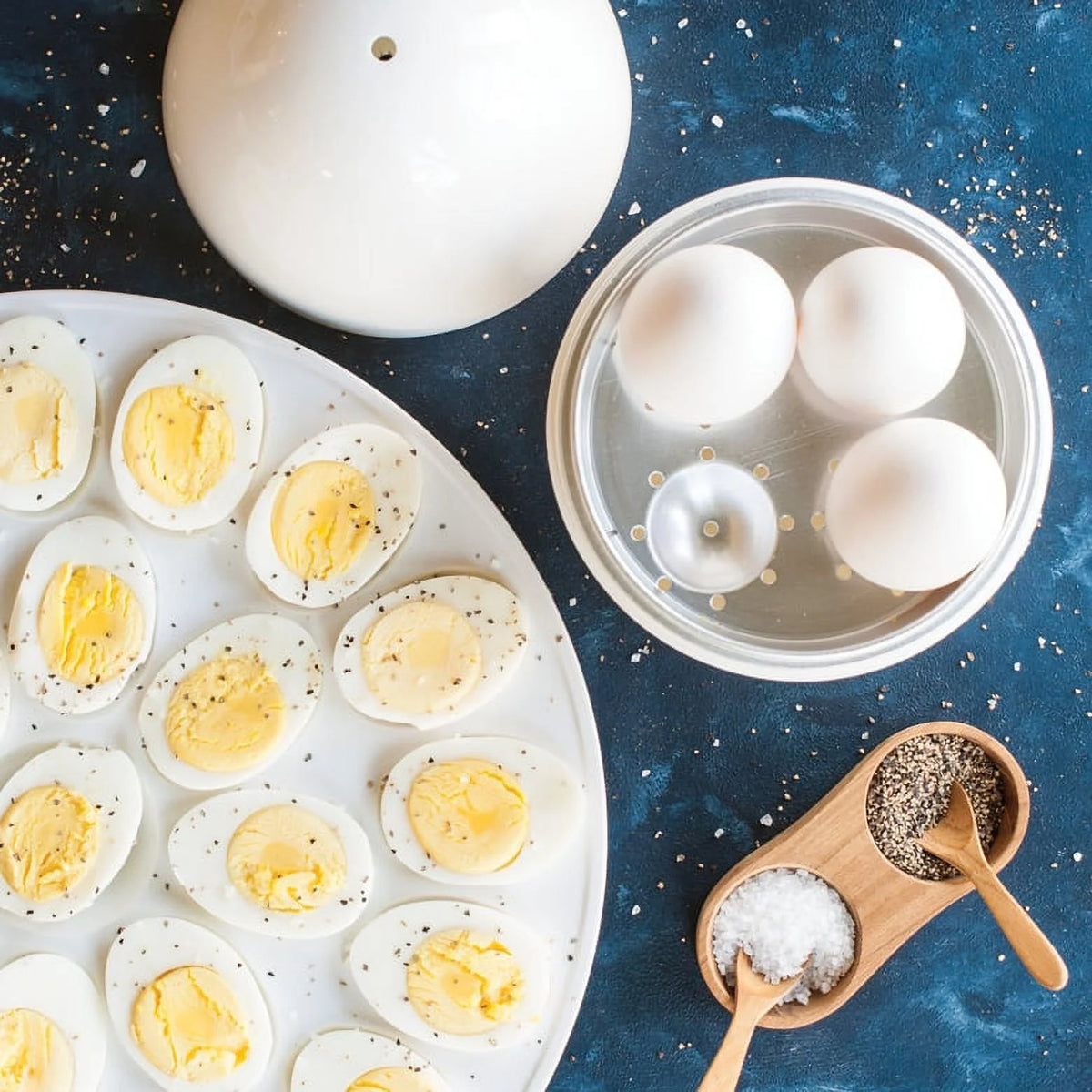 White Microwave Safe Egg Boiler C92483
