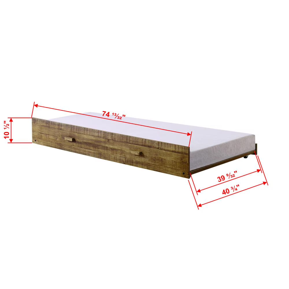 Rustic Driftwood Kids Front Porch Trundle W1424