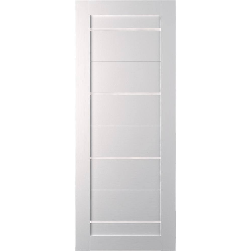 36 in. x 80 in. Frosted Glass Solid Core Wood Composite Interior Door Slab U1231